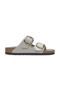 Кожаные шлепанцы Arizona с широкой пряжкой Birkenstock, серый