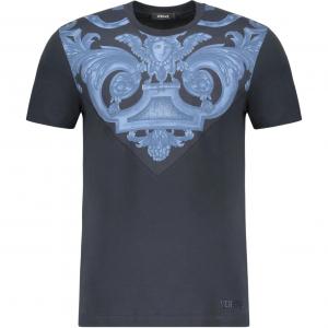 Футболка с принтом barocco VERSACE, синий