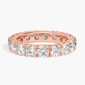 Кольцо-вечность с французским паве из выращенных в лаборатории бриллиантов из 14-каратного розового золота (3 карата, двойной цвет - FG / VS2-SI1) Blue Nile