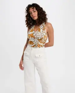 Женский атласный топ с V-образным вырезом Morgan, горчичный