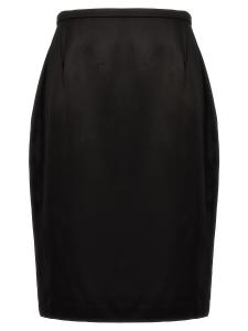 Атласная юбка SAINT LAURENT, черный