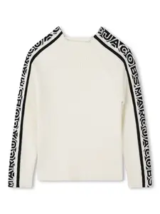 Пуловер с жаккардовым логотипом Marc Jacobs Kids, белый