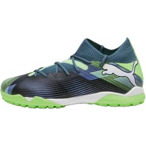 PUMA FUTURE 7 MATCH низкие детские футбольные бутсы серый зеленый kids