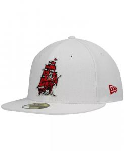 Мужская белая приталенная шляпа Tampa Bay Buccaneers Omaha с альтернативным логотипом 59FIFTY New Era