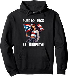 Толстовка для девочек-подростков с флагом Пуэрто-Рико Se Respeta Boricua Puerto Rico Se Respeta Collection, More Here, черный