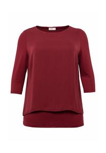 Блузка-рубашка легкого А-силуэта с заостренным подолом sheego, цвет Rubinrot