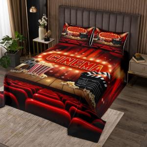 Erosebridal Комплект постельного белья Home Theater Decor с принтом киноплёнки и попкорна, Multi 24
