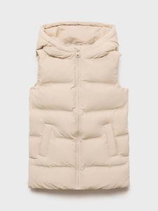 Детский утепленный пуховик Lina с капюшоном waterproof Mango, Light Beige