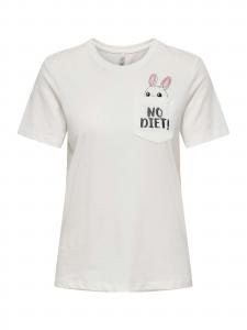 ONLY Футболка 'ONLPOLLY' в белом цвете