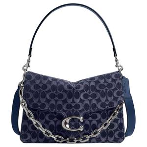 COACH Табби Деним Сумка на одно плечо большая женская черная