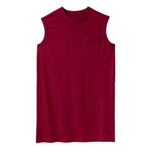 Мужская легкая футболка с карманами большой и высокой длины Kingsize, без усадки, удлиненная KingSize, цвет Rich Burgundy