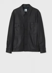Кожаная куртка с асимметричными карманами