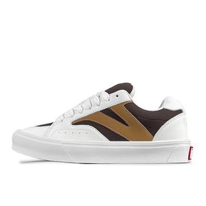 VFDF Кроссовки Puffy Shoes с противоскользящим и износостойким дышащим низким верхом для скейтборда унисекс белого и коричневого цвета