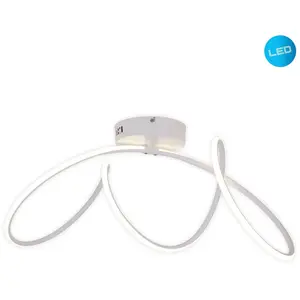 Потолочный светильник näve LED Odrive LED-модуль 1 шт. Теплый белый, полосы света с волнообразной текстурой, белый, Д: 67 см, В: 30 см Näve, белый