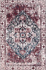 ковер декоративный safavieh easy care collection - , red & navy, медальонный дизайн, не линяет и прост в уходе, можно стирать в машине, идеален для помещений с высокой проходимостью: прихожая, гостиная, спальня (ecr106q), 61 x 102 см