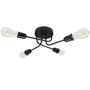 Потолочный светильник Nettlife Kaspar 4-flammig, черный - металл - 46 x 15 x 48 см