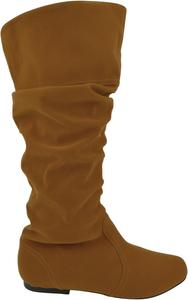 Женские модные перфорированные сапоги до колена из искусственной кожи Giovani Donne, Rust