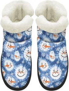 Женские зимние ботинки KEIAHUAN с мехом, теплые и утепленные, мини-ботильоны на платформе для снега, Funny Snowman