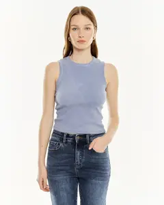 Женская майка без рукавов с эффектом потертости System Action, синий