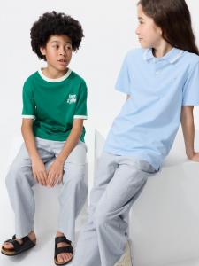 Широкие брюки из смеси льна Uniqlo, 65 blue