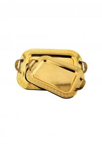 Набор сервировочных подносов Almina с ручками, 2 штуки, золотой