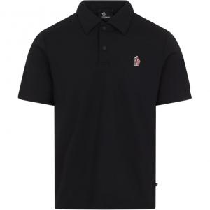 Поло с логотипом на заплатке Moncler Grenoble, черный