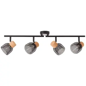 Блестящий потолочный светильник Flaka G9 1 шт. Трек-спот 4 лампы, черный матовый Brilliant, Schwarz matt