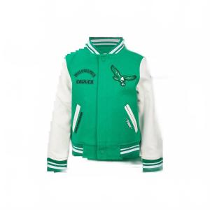 PRO STANDARD Детская ретро-куртка из ребристой шерсти с символикой команды НФЛ "Филадельфия Иглз" ярко-зеленого цвета