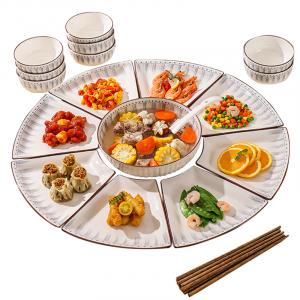 Ceramic Plate Combination KAWASIMAYA, синий