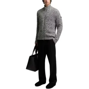 Кардиган на молнии из шерсти и альпаки Moncler, серый