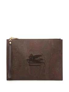 Клатч с узором пейсли ETRO, коричневый