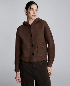 Женская укороченная толстовка оверсайз с капюшоном Kenneth Cole, Marsh Brown