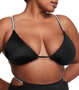 Бикини-топ с треугольными бретельками Victoria's Secret Shine, Black