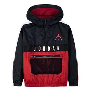 Куртка (PS) Air Jordan Colour Block Woven Anorak 'Black Red', черный