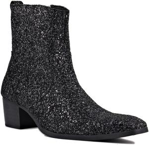 Женские повседневные ботинки Челси на шнуровке с низким голенищем для ходьбы и мотоциклов CD-JY009-WUS-R COWSDELLA, Shiny Black