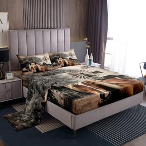 Erosebridal Комплект постельного белья Horse Decor Farm Animals с ретро-декором в деревенском стиле и изображением животных, Multi 06