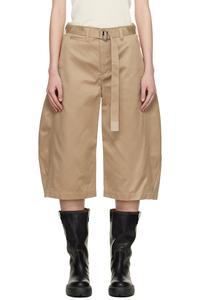 Хлопковые шорты-чиносы Sacai, бежевый