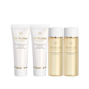 Набор пробников Pure Cleanser очищающее масло для лица увлажняющее очищение Clé De Peau Beauté, refreshing cleanser 20ml*2+cleansing oil 20ml*2