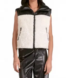 Двусторонний жилет из искусственной кожи черного цвета Elan
