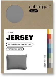 Наволочка Schlafgut "EASY Jersey", (1 шт.), наволочка на молнии, мягкая и впитывающая, наволочка 80х80 см, серый