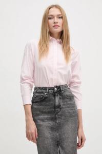 Хлопковая рубашка Gant, розовый