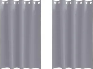 Плотные шторы с кольцами, 2 шт., светло-серые, 175 x 140 см vidaXL