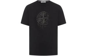 Футболка хлопковая Stone Island Compass-print, черный