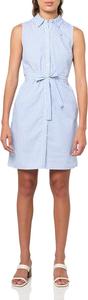 Женское мини-платье-рубашка Tommy Hilfiger без рукавов с воротником, пуговицами спереди и завязкой на талии, Bright White/French Blue