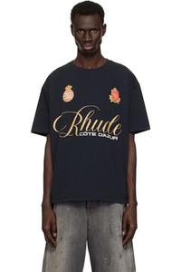 Черная футболка с надписью «Rhude»