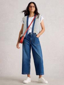 Кардиган Kylie в рубчик с полосками White Stuff, Blue/Multi