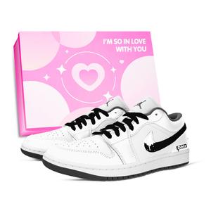 Jordan Air 1 Saintly Decentralization устойчивые к истиранию низкие баскетбольные кроссовки Unisex Black White