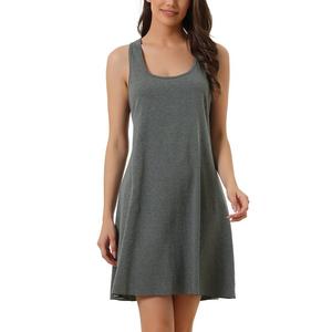 Женская ночная рубашка на бретельках, ночная рубашка, рубашка-рубашка без рукавов со спиной-борцовкой, одежда для отдыха Cheibear, цвет Dark Grey