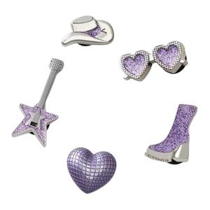 Аксессуары для обуви из цинкового сплава Unisex Purple Crocs, фиолетовый