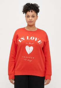 Толстовка ONLY Carmakoma CARSOFIA WORD O-NECK, High Risk Red /Red